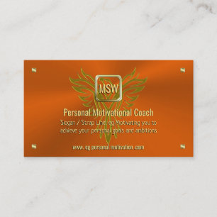 Motivational Coach, Golden Square, Orange, Phoenix Business Card