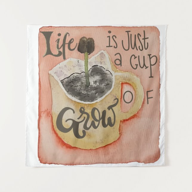 Motivational Coffee Inspiration Tapestry (Front)