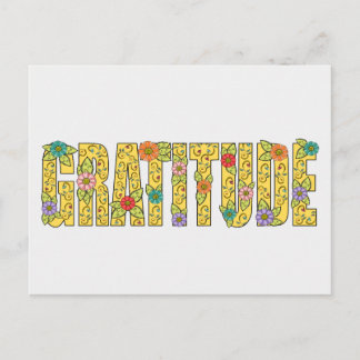 Motivational Colourful Gratitude Affirmation Thank Postcard
