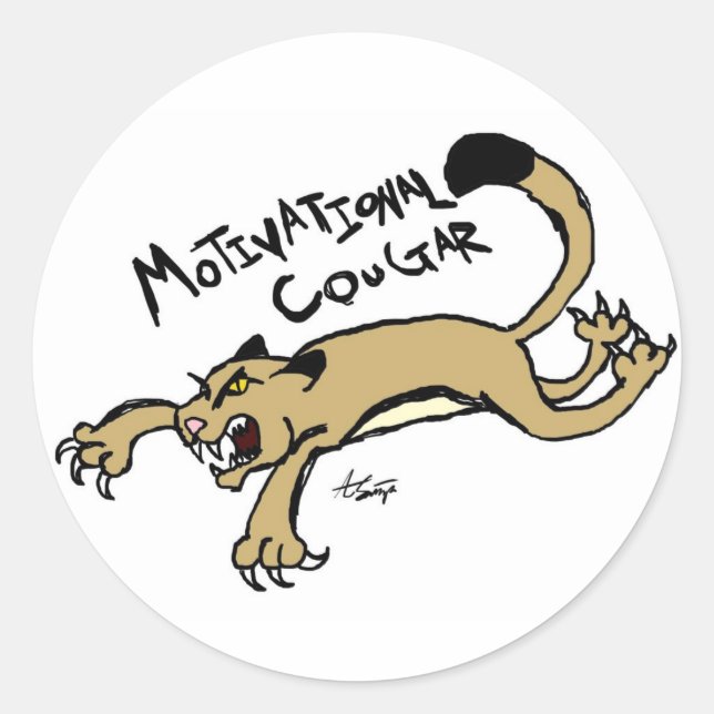 Motivational Cougar Stickers (Front)