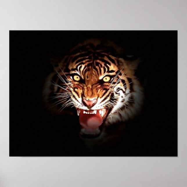 Motivational Courage Roaring Tiger Poster (Front)
