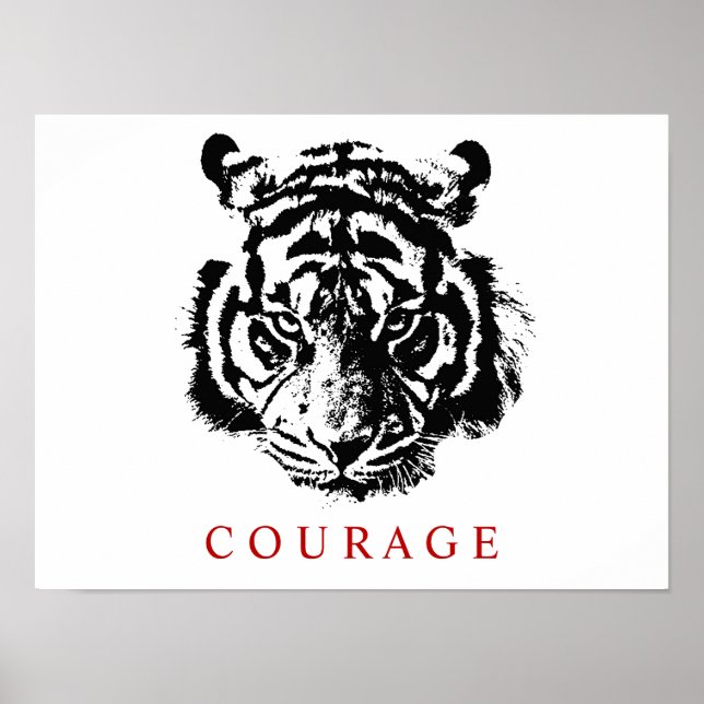 Motivational Courage Tiger Inspirational Poster (Front)