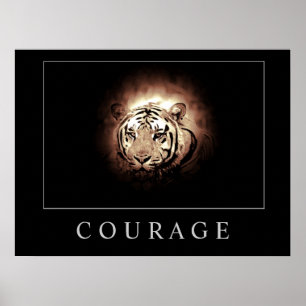 Motivational Courage Tiger Poster Print