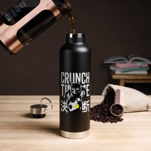 Motivational Crunch Time Soccer Cat For Athletes  Water Bottle