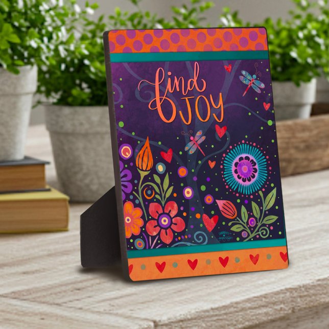 Motivational Cute Simple Find Joy Colourful Fun  Plaque (Creator Uploaded)