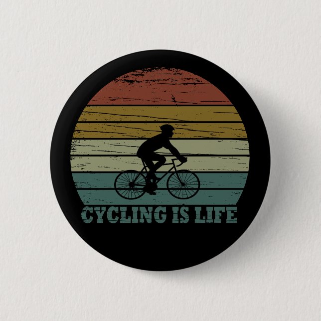 Motivational cycling 6 cm round badge (Front)