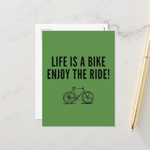 Motivational cycling holiday postcard