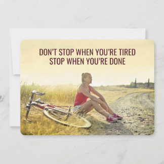 Motivational Cycling Print – Customisable Quote Holiday Card