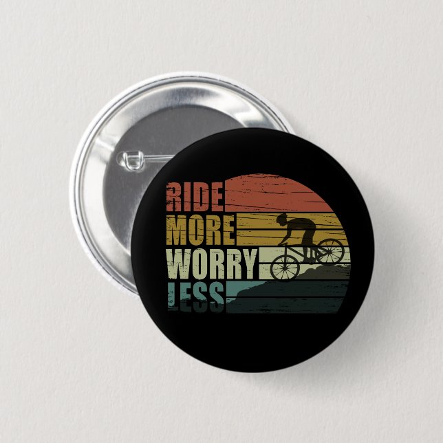 Motivational cycling quotes 6 cm round badge (Front & Back)