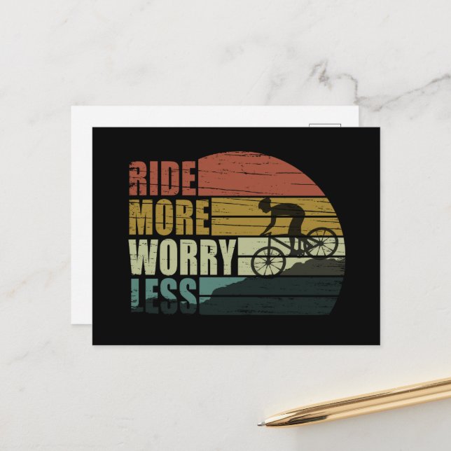 Motivational cycling quotes holiday postcard (Front/Back In Situ)