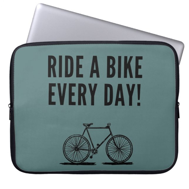 Motivational cycling quotes laptop sleeve (Front)