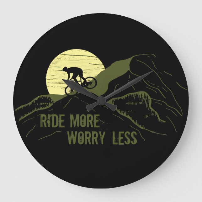 Motivational cycling quotes large clock (Front)