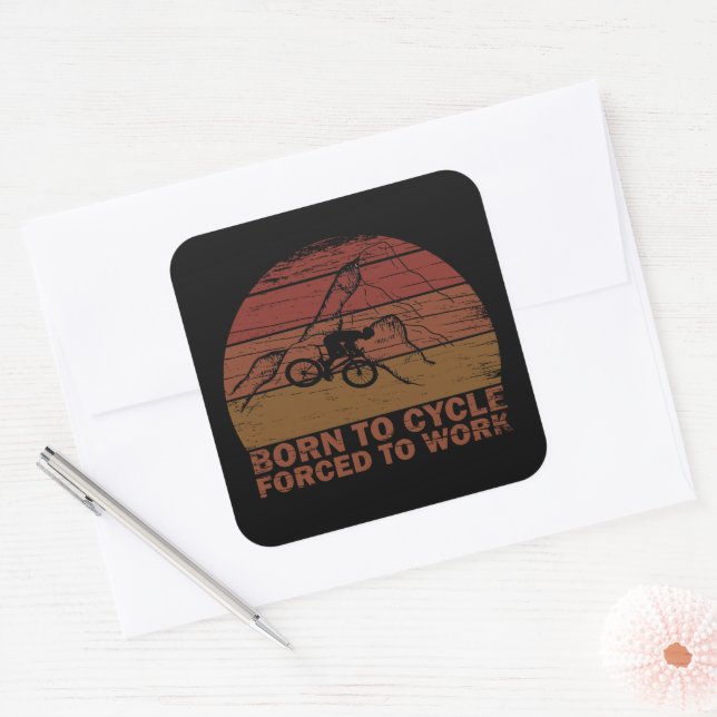 Motivational cycling quotes square sticker (Envelope)