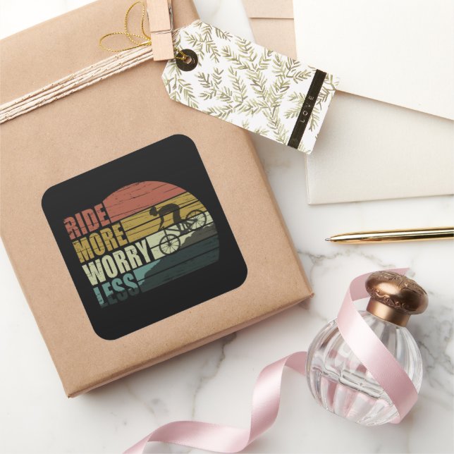 Motivational cycling quotes square sticker (Gifting)