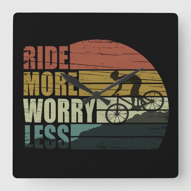 Motivational cycling quotes square wall clock (Front)