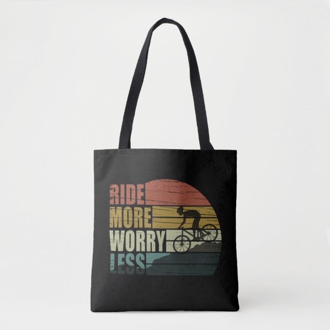 Motivational cycling quotes tote bag (Front)