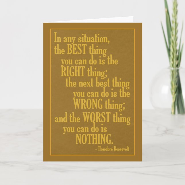 Motivational “Do Something” Quote greeting card (Front)