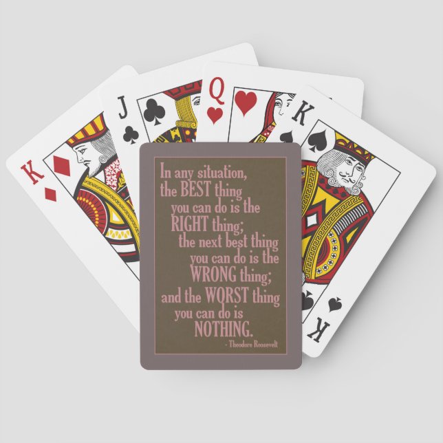 Motivational “Do Something” Quote playing cards (Back)