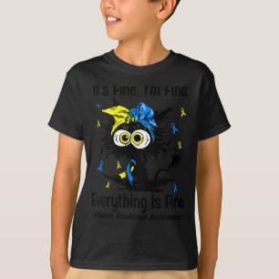 Motivational down syndrome awareness cat t21 T-Shirt