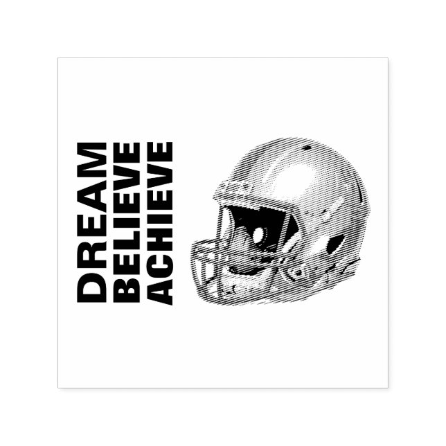 Motivational Dream Believe Achieve Football Self-inking Stamp (Design)