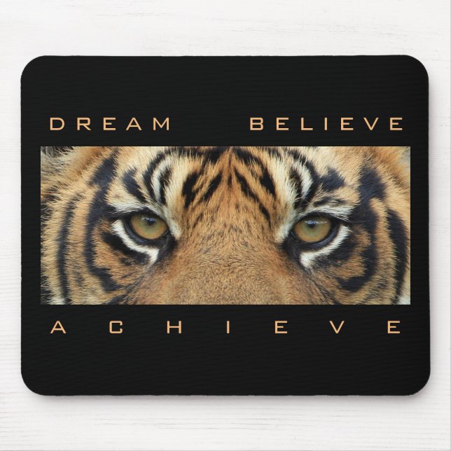 Motivational Dream Believe Achieve Horizontal Mouse Mat (Front)