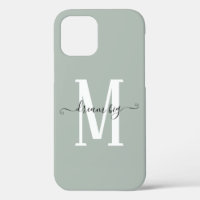 Motivational Dream Big Monogram Initial Sage