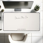Motivational Dream Plan Do Calligraphy Beige Desk Mat<br><div class="desc">Introducing our personalised desk mat, where minimalism meets motivation. Crafted for the ambitious individual, this mat is a fusion of style and inspiration. At its centre, the empowering mantra "Dream. Plan. Do." is beautifully scripted in a modern font, serving as a daily nudge towards your goals. Paired with this, your...</div>