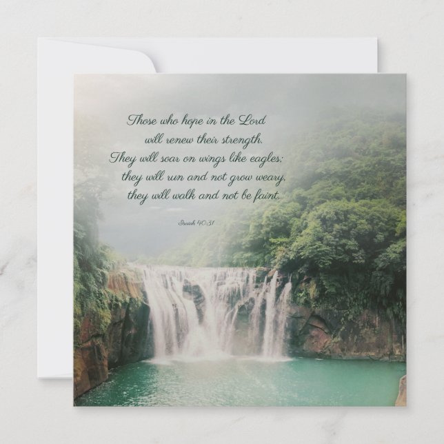 Motivational Encouraging Scripture with waterfall Card (Front)