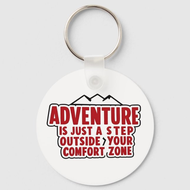 motivational explorer gift adventure mindset  key ring (Front)