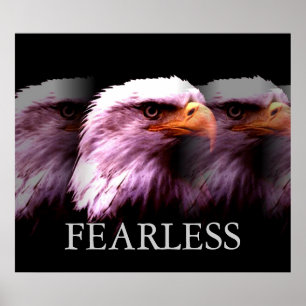 Motivational Fearless American Bald Eagle Poster