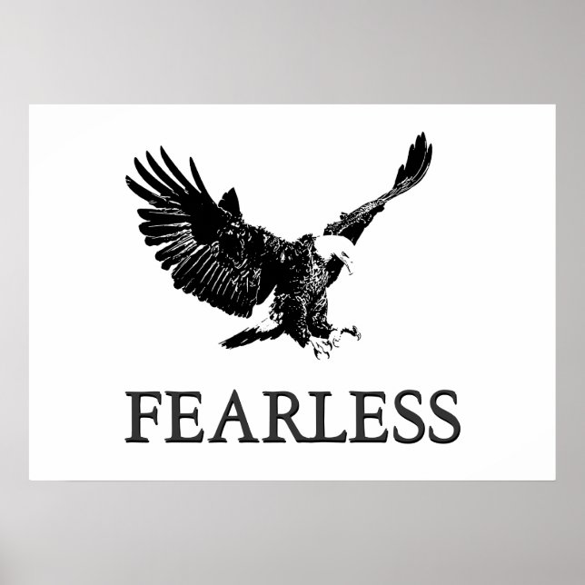 Motivational Fearless Landing Eagle Poster (Front)