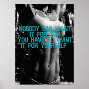 Motivational Female Fitness Gym Poster
