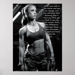 Motivational Female Fitness Gym Poster