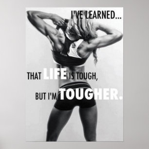 Motivational Female Fitness Gym Poster