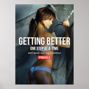 Motivational Female Fitness Gym Poster