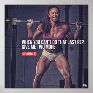 Motivational Female Fitness Gym Poster