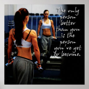 Motivational Female Fitness Gym Poster
