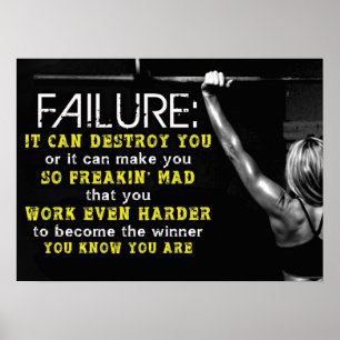 Motivational Female Fitness Gym Poster