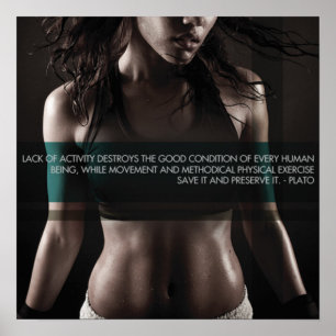 Motivational Female Fitness Gym Poster