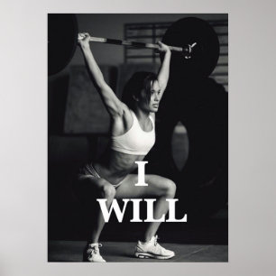 Motivational Female Fitness Gym Poster