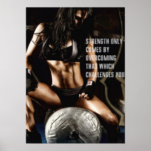Motivational Female Fitness Gym Poster