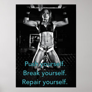 Motivational Female Fitness Gym Poster