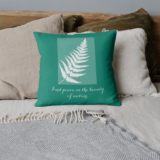  Motivational fern Boho green Cushion (Creator Uploaded)