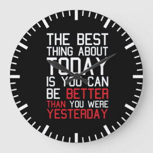 Motivational Fitness Gym Large Clock