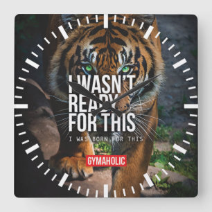 Motivational Fitness Gym Square Wall Clock