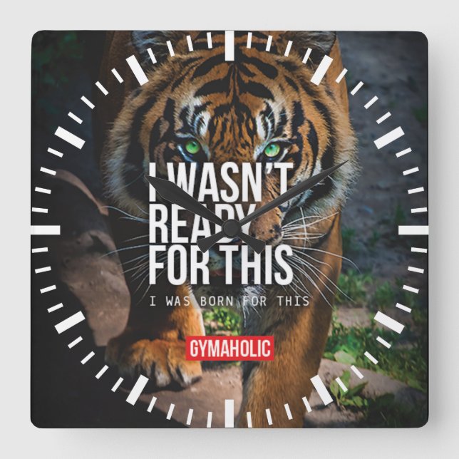 Motivational Fitness Gym Square Wall Clock (Front)