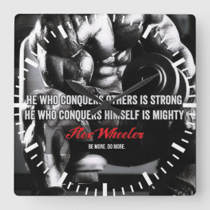 Motivational Fitness Gym Square Wall Clock