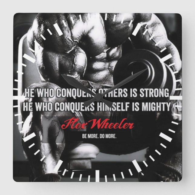 Motivational Fitness Gym Square Wall Clock (Front)