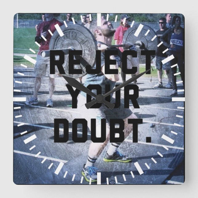 Motivational Fitness Gym Square Wall Clock (Front)