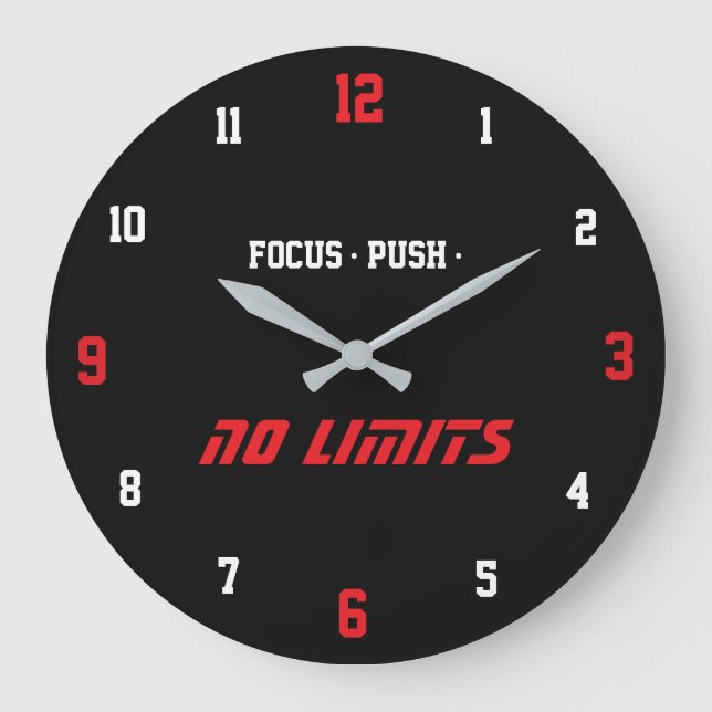 Motivational Fitness Wall Clock Black (Front)